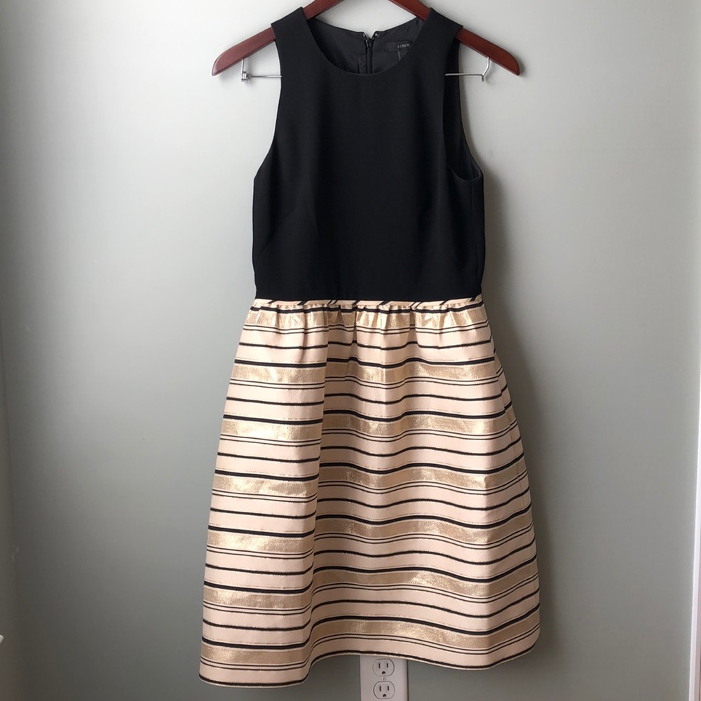 J. Crew Gold Striped Dress w/ Pockets